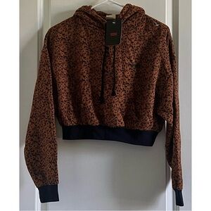 Levi’s Laundry Day Leopard Print Cropped Sweatshirt Hoodie